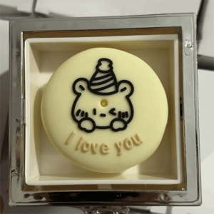GINKG Valentine Bear Flip Ring Box Storage Box Ring Display Mini Cake Gift Boxes Kawaii Jewelry Birthday Gift Packaging Box for Lover