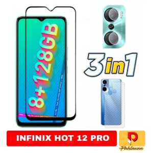 PROMO PAKET 3 IN 1 Tempered Glass INFINIX GT 10 PRO 5G / INFINIX HOT 12 PRO Anti Gores Kaca Screen Protector