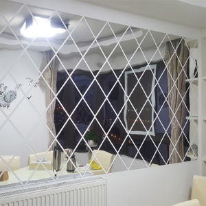 Bộ 17/32/ 58 miếng dán tường hiệu ứng gương chống nước tự dính hình kim cương bằng acrylic POCO (Sản phẩm có nhiều phiên bản lựa chọn vui lòng chọn đúng sản phẩm cần mua) - INTL