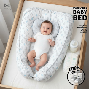 Portable Neutral Drizzle Dream Baby Bed Cotton Baby Nest with Baby Pillow Removable Newborn Bed Set Until 12months