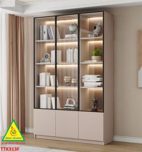 TỦ TRANG TRÍ PHÒNG KHÁCH BẰNG GỖ MDF CÁNH KÍNH TTK313(1) - NỘI THẤT LẮP RÁP VIENDONGADV