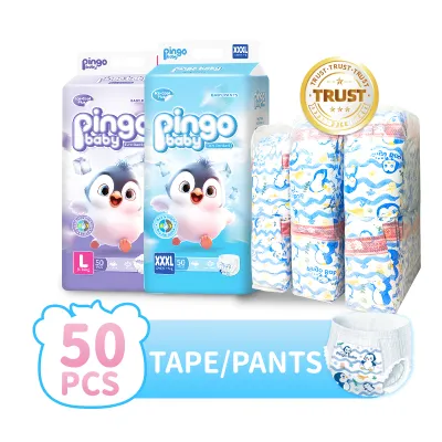 50pcs Japan Pingo Baby Diaper Tape Diaper Pull-up Pants Diaper NB/S/M/L/XL/XXL/XXXL