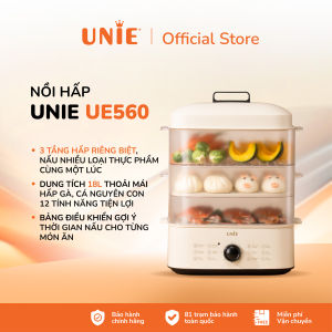 Nồi hấp Unie UE-560 nồi hấp 3 tầng có thể tháo rời công suất 850W tổng dung tích 18L - 12 chức năng tiện lợi - Bảo hành chính hãng 12 tháng
