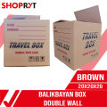 ShopRYT Balikbayan Box Travel Box Corrugated Double Wall 20x20x20 inches Brown. 