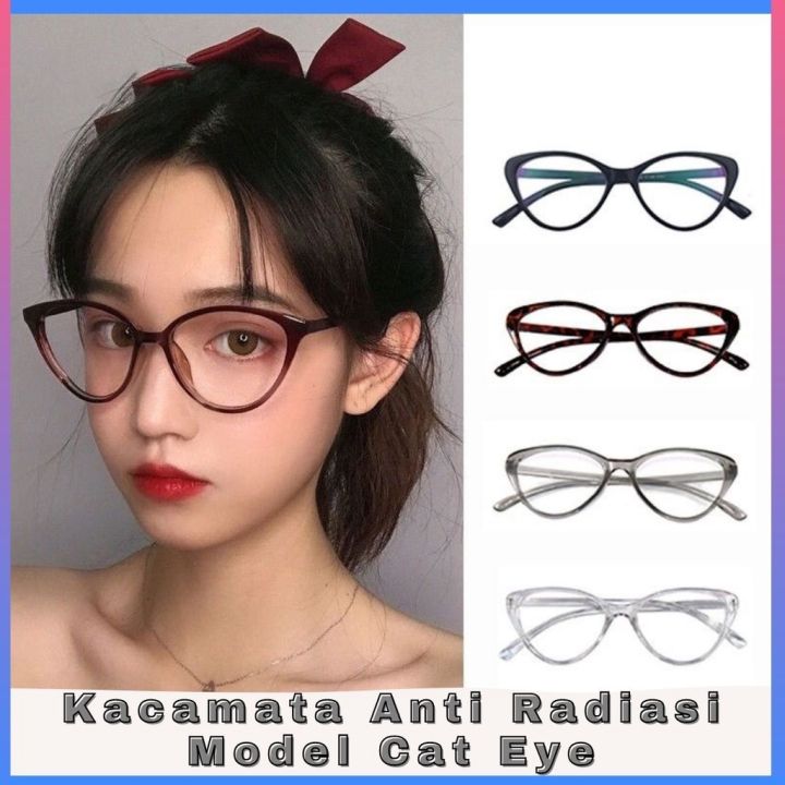 VIRAL) Kacamata Cat Eye Fuji Anti Radiasi Korea Wanita Kacamata