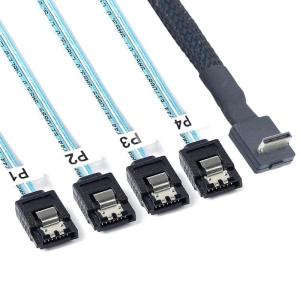 90 Degree Angled PCIe OCuLink SFF 8611 4i to 4X 7P Cable for eGPU and Solid Disk 50/100cm High Bandwidth Transfer