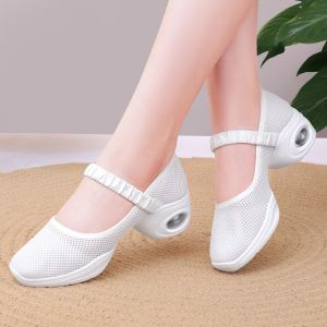 Square Dance Shoes Mesh Breathable Dance Shoes Womens Soft Sole Versatile Fashion Travel Casual Dance Shoes