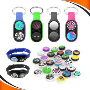 ACB KING Pop Puck Fidget Toys Hand Spinner Poppuck Funny Anti Stress Toys Keychain (RANDOM COLOR AND BEADS)