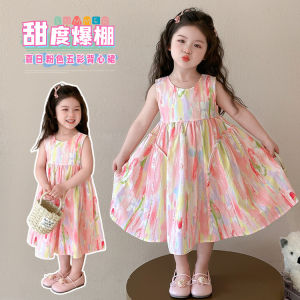 Kids Sville ชุดเด็กผู้หญิง ชุด เด็ก เวอร์ชั่น เกาหลี ชุดสองชิ้น เสื้อคอตุ๊กตา+กางเกงขอบลูกไม้ ชุดแขนกุดเด็กหญิง ชุดเสื้อกั๊กเจ้าหญิง กางเกงขายาวลายดอกไม้ ซับเหงื่อระบายอากาศ นุ่มและเป็นมิตรกับผิว 80-150cm