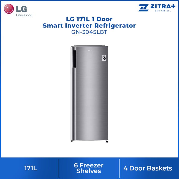 LG 171L Smart Inverter Upright Freezer GN304SLBT 6 Freezer Shelves