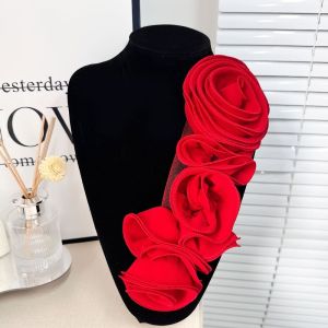 GIORGIONE Big Flower 3D Floral Patch Decorative Cloth Fabric Folded Design DIY Chest Flower Multi-functional Comfortable Handmade Floral Applique Wedding Dress
