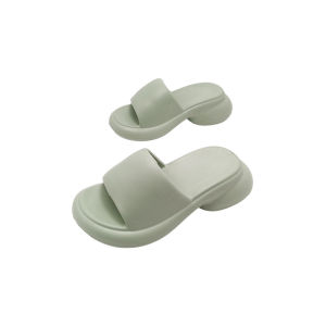 [Free Shipping] 6.5CM Thick-Soled EVA High-End Slippers For Women Solid Color Ins Style Wedge Heel One-Strap Design