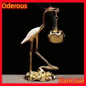 Oderous Crane Incense Burner Holder Stove Lotus Incense Burner Antique Alloy Lotus Hanging Stove Tea Ceremony Craft Household Decoration