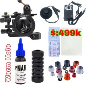 Combo 1 máy xăm hình Worm Hole với mực xăm trên da người