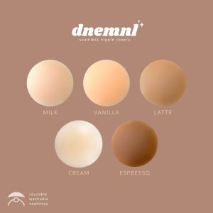 DNEMNLPH Seamless Nipple Covers (Waterproof Reusable Thin Washable Silicone Tape Breast Boob Nipple Pasties for Women Soft Adhesive Hypoallergenic Invisible Comfortable Eco Friendly Pad Self Glue Matte Finish Opaque Lightweight Hardshell Protective Case)