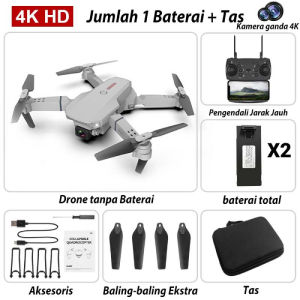 Drone E88 Pro Dengan Kamera HD Drone WiFi FPV Dual Kamera Drone Jarak Jauh 4K Kamera HD Posisi Visual Drone Remote Quadcopter Selfie Helikopter