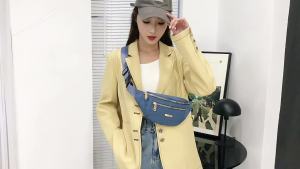 กระเป๋าคาดเอวแนวสตรีทสำหรับผู้ชายและผู้หญิง Rilibegan กระเป๋าคาดเอวสีสบายๆ แบบ Oxford กระเป๋าสะพายข้าง