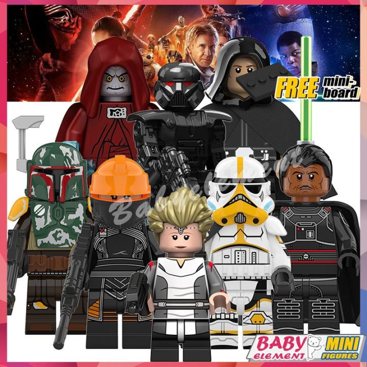 8 ประเภทบล็อกอาคาร Minifigures Palpatine Boba Fett Bad Batch-Omega Star ...