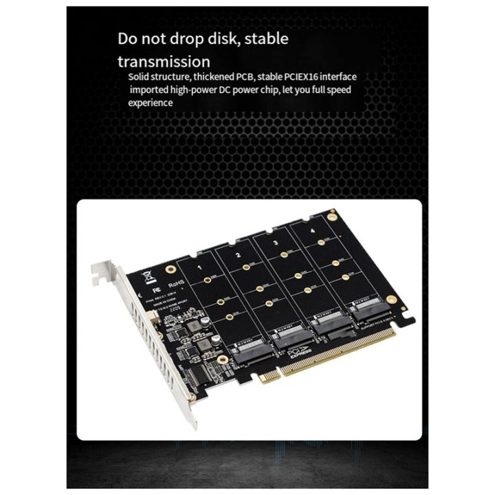 (TQRA) PCIEX16 NVME PCB PH44 NVME 4-Disk Array Card PCIE Signal Split ...