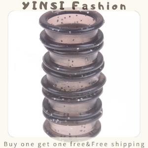 YINSI 5Pcs/Set Silica Gel Hair Scissors Ring Cutting Barber Circle Shears Hairdressing