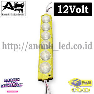 Lampu Kolong Mobil Motor 6mata 12Volt / LED Module 6Mata 12V / Lampu Led Strip 6 Mata Besar 6Watt