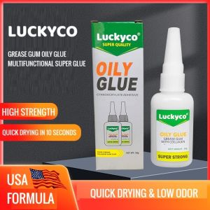 LUCKYCO Lem Setan 50 GRAM REAL Serbaguna Lem Super Oily Glue Grease Premium Cair Kayu Keramik Karet Besi Plastik Sepatu Kulit Kaca Korea Perekat Kuat Cairan Super