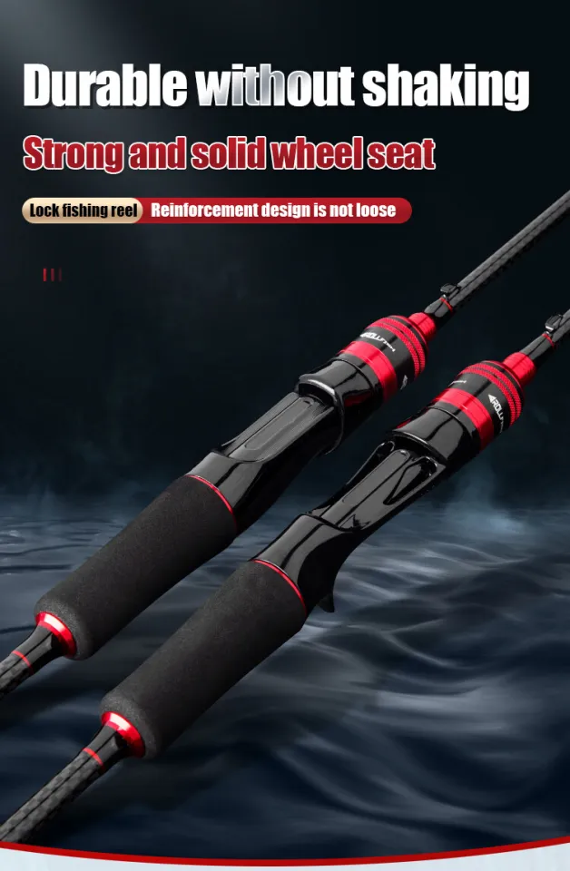 COD】Pipeliness ML high lure fishing rod carbon fiber lighter and stronger  EVA grip 1.8M/2.1M spinning/casting fishing rod