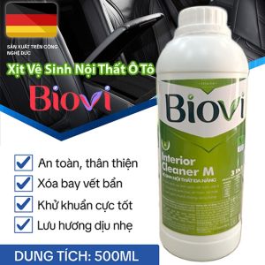 Chai Vệ Sinh Nội Ngoại Thất Ô Tô BIOVI 500ml Chính Hãng Làm Sạch Kính Ghế Da Nỉ Xe Hơi Tặng Khăn