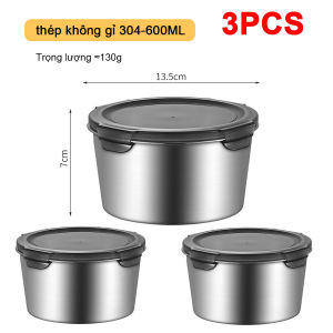 Hộp đựng thực phẩm inox 304 Hộp đựng cơm trưa Thố lạnh có lắp nhựa 4 kích thước 350ml/600ml/1000ml/2000ml