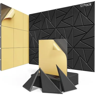 12/6pcs Sound Proof Acoustic Panel Self-Adhesive Studio Office Home Wall Karaoke DIY Design