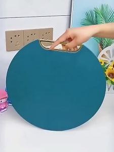 CLICK TO BUY COD Talenan Bulat Premium Talenan Anti Jamur|Talenan Potong Buah Sayur Anti Jamur Berkualitas Premium Serbaguna Anti Slip Tebal Dua Sisi Cutting Board Plastic