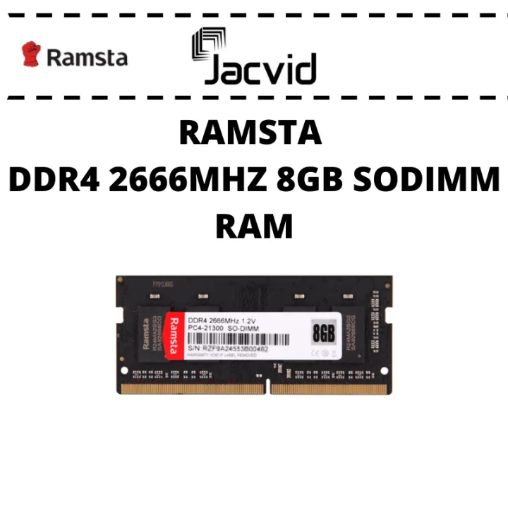 RAMSTA DDR4 2666MHZ 8GB SODIMM RAM LAPTOP RAM