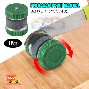 MR Alat Pengasah Pisau Manual RODA PUTAR Alat Asah Pisau Pengasah Pisau Manual Pengasah Gunting Obeng Asahan Pisau Mesin Pengasah Pisau Batu Asah Pisau Knife Sharpener - 1 Pcs Warna Acak