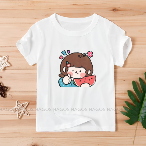 kaos tshirt atasan anak cewek cowok laki perempuan lengan pendek katun
