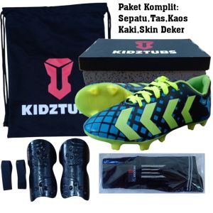 KIDZTUBS Sepatu Bola Anak Paket Komplit Sepatu Bola Tas Skin Deker Kaos Kaki Usia 6-10 Tahun Size 28 29 30 31 32 33 34 35 36 37 KDZ1904011425