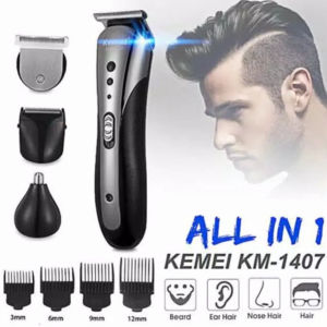KEMEI 1407 Alat Cukur Rambut 1 set Lengkap Elektrik cas Portable Tanpa Kabel Cukuran Rambut kumis jenggot Listrik aman untuk bayi