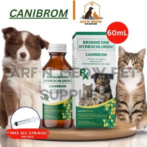 Free 3cc Syringe 60ml Canibrom Bromhexine Syrup All Stages Adult Kitten Puppy Cat Dog Pet Support