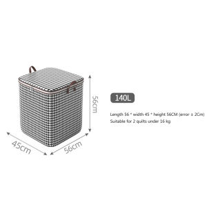 [Local Delivery] supora 1pc Large Capacity Houndstooth Storage Box - Dustproof Foldable Clothing Organizer with Handle Closet Wardrobe Space Saving Bag