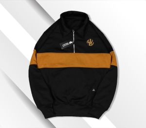 Jaket Rugby maxpro Premium Sweater Wanita Wanita Pria Half Zip Kombinasi Warna Zipper Ring Sweater bahan tebal realpect