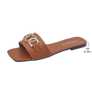 [Free Shipping] Plus-Size WomenS Summer New Fashion Flat Sandals For Going Out Slip-On Slippers