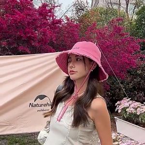 Sunscreen Female Sun Hyuna Same Style Summer Washing Big Brim Bucket Hat Vacation Fur Edge Sling