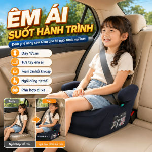 Ghế ngồi ô tô cho bé Ghế An Toàn Trẻ Em Đệm Tăng Chiều Cao 3-12 Tuổi Tiện Lợi Xe Hơi Đệm Ngồi Thoải Mái Dễ Dàng Mang Theo Ghế an toàn ô tô cho bé