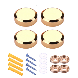 4Pieces Practical Sturdy Brass Gold Mirror Mounting Screws Easy Installation for Interior Designers and Enthusiasts