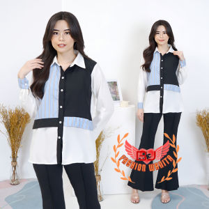 BJFashionWanita / Kemeja Denies / Kemeja Salur / Kemeja Premium / Kemeja Jumbo / Atasan Jumbo / Atasan Premium / Atasan / Kemeja / Atasan Salur / Atasan Kombi / Kemeja Kombi / Kombinasi / Kombinasi Salur