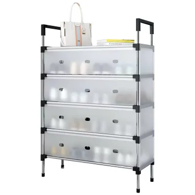 Kệ Inox 5 Tầng Có Vách Ngăn Chắn Bụi Giá Inox Để Giày Dép 5 Tầng Có Nắp Đậy Tủ Giày mới