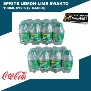 (2 CASES ) Coca-Cola SPRITE Lemon-Lime Swakto Softdrinks Beverages Soda Cola 190 ML X 24 bottles