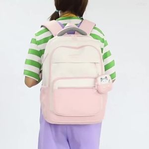 AE School bag for girls trendy high-capacity backpack for middle school junior high and elementary students 4-6 Grade-level weight-reducing spine-protecting backpack
