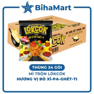 [THÙNG 24 GÓI] - WORLD SPICE - Mì trộn LókCók hương vị Bò Xì-pa-ghét-ti Mì trộn bò Spaghetti LokCok Mì ăn liền Lokcok (97g/gói)