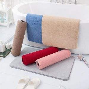 40x60cm Toilet Bathroom Floor Mat Anti-slip Absorb Water Foot Mat Bed Rug