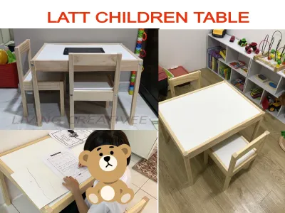 IKEA Latt Kids Children Study Table Play & Reading Table with 2 Chairs Set Meja & Kerusi Belajar Kanak-Kanak